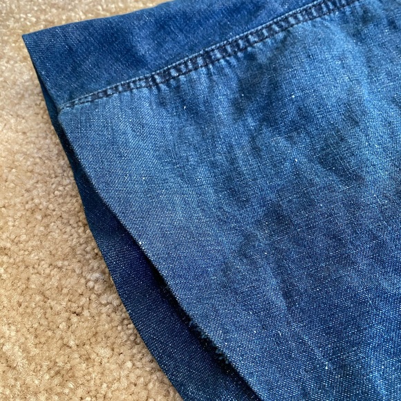 Zara denim chambray midi a-line full skirt L - Picture 5 of 8